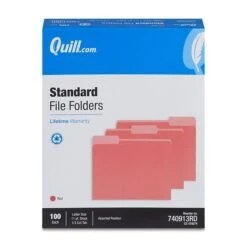 Quill Brand® File Folders, Assorted Tabs, 1/3-Cut, Letter Size, Red, 100/Box (740913RD) -Office Essentials Shop 8DB9DD4F 11C6 4CFC 9C71F29DEE5921F0 s7