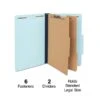 Quill Brand® Recycled Pressboard Classification Folders, 2-Partitions, 6-Fasteners, Legal, Lt Blue, 15/Box (761903) -Office Essentials Shop 8F28376D 2BE3 4F6E B991ED4EC9147E3D s7