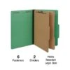Quill Brand® 2/5-Cut Tab Pressboard Classification File Folders, 2-Partitions, 6-Fasteners, Legal, Green, 15/Box (739034) -Office Essentials Shop 8F71EF2E 0E31 4C6E B09C1236E252A93D s7
