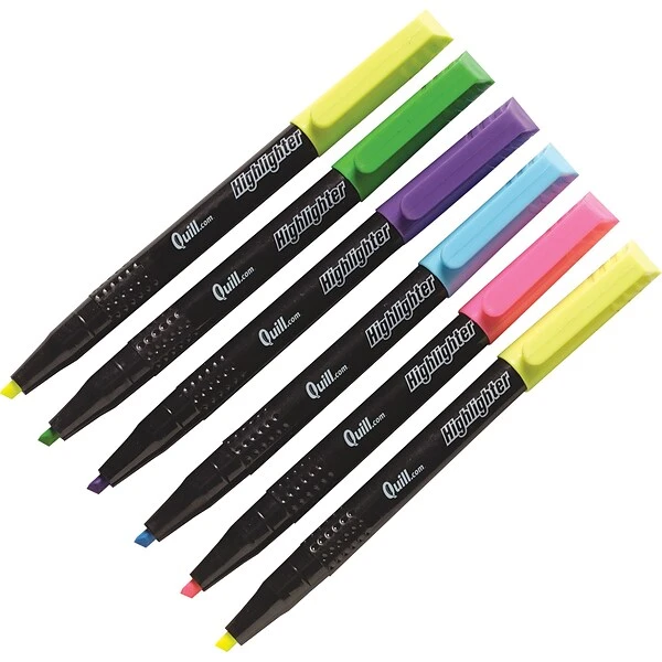 Quill Brand® Pen Style Highlighters, Chisel Point, Assorted, 6/Pack (10398-QCC) 3 Quill Brand® Pen Style Highlighters, Chisel Point, Assorted, 6/Pack (10398-QCC)