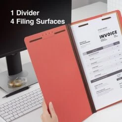 Quill Brand® 2/5-Cut Tab Pressboard Classification File Folders, 1-Partition, 4-Fasteners, Legal, Brown, 15/Box (747036) -Office Essentials Shop 9A336CAC DCF1 4163 AAB3A838772498F5 s7