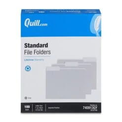 Quill Brand® File Folders, Assorted Tabs, 1/3-Cut, Letter Size, Gray, 100/Box (740913GY) -Office Essentials Shop 9B8FF567 6AFC 4175 95696E79EAB3416C s7