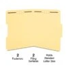 Quill Brand® 1/3-Cut Assorted 2-Fastener Folders, Letter, Yellow, 50/Box (7354YW)