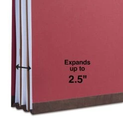 Quill Brand® 2/5-Cut Tab Pressboard Classification File Folders, 2-Partitions, 6-Fasteners, Letter, Red, 15/Box (73803) -Office Essentials Shop 9F7C988C 7354 4E5F 9BEE5B05A368DA86 s7