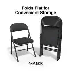 Quill Brand® Luxura Faux Leather Folding Chair, Black, 4/Pack (51504) -Office Essentials Shop A190A63A 7B8A 48DB 83877D83EC7A7673 s7