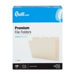 Quill Brand® Premium File Folders, Assorted Tabs, 1/3-Cut, Letter Size ,Manila, 100/Box (741137) -Office Essentials Shop A6BA21FE 4B76 4C83 8D5DE4C75427D081 s7