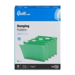 Quill Brand® Hanging File Folders, 1/5-Cut, Letter Size, Green, 25/Box (7387QGR) -Office Essentials Shop AD040562 94E0 48C6 AAC2AF728B400241 s7