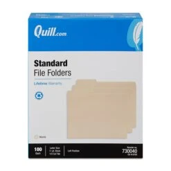Quill Brand® Left Position File Folders, 1/3-Cut, Letter Size, Manila, 100/Box (730040) -Office Essentials Shop B2B938B2 B8DF 4E01 A5D3311CDEAE47D3 s7
