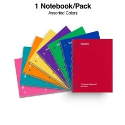 Quill Brand® 1-Subject Notebook, 8" X 10.5", Wide Ruled, 70 Sheets, Assorted Colors (ST54893-QB) -Office Essentials Shop BABCC07F 818F 40D7 9F0EBDEE585735DC s7
