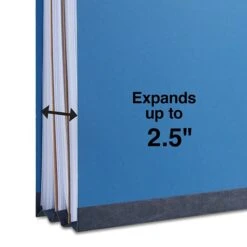 Quill Brand® 2/5-Cut Pressboard Classification Folders With Pockets, 2 Partitions, 6-Fasteners, Letter, Blue, 15/Box (736026) -Office Essentials Shop C1033869 212D 47F6 B048E2C92681A06B s7