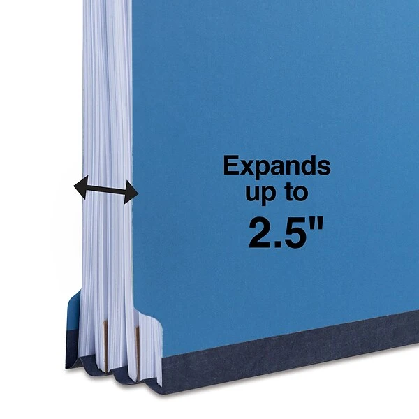 Quill Brand® End-Tab Partition Folders, 2 Partitions, 6 Fasteners, Cobalt Blue, Letter, 15/Box (748026) 5 Quill Brand® End-Tab Partition Folders, 2 Partitions, 6 Fasteners, Cobalt Blue, Letter, 15/Box (748026) - Image 3
