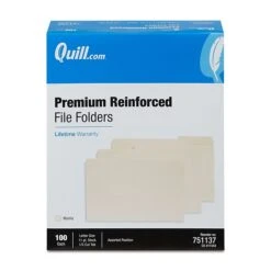 Quill Brand® Premium Reinforced File Folders, Assorted Tabs, 1/3-Cut, Letter Size, Manila, 100/Box (751137) 7 Quill Brand® Premium Reinforced File Folders, Assorted Tabs, 1/3-Cut, Letter Size, Manila, 100/Box (751137) -Office Essentials Shop C6211EED 9963 4F91 8A581E196A29359E s7