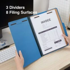 Quill Brand® 2/5-Cut Tab Pressboard Classification File Folders, 3-Partitions, 8-Fasteners, Letter, Blue, 15/Box (744026) 9 Quill Brand® 2/5-Cut Tab Pressboard Classification File Folders, 3-Partitions, 8-Fasteners, Letter, Blue, 15/Box (744026) -Office Essentials Shop C6D0CE60 CA6A 47D1 82F8442D7E9D45EA s7