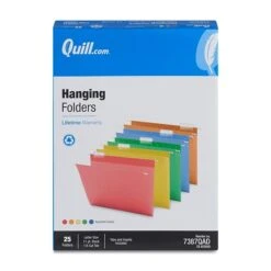 Quill Brand® Hanging File Folders, 1/5-Cut, Letter Size, Assorted, 25/Box (7387QAD) -Office Essentials Shop C7D0B70B 8775 423F A20CCB56152166F7 s7