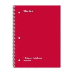 Quill Brand® 1-Subject Notebook, 8" X 10.5", Wide Ruled, 70 Sheets, Assorted Colors (ST54893-QB)