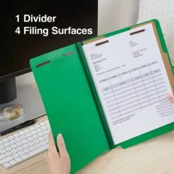 Quill Brand® 2/5-Cut Tab Pressboard Classification File Folders, 1-Partition, 4-Fasteners, Letter, Green, 15/Box (746034) 9 Quill Brand® 2/5-Cut Tab Pressboard Classification File Folders, 1-Partition, 4-Fasteners, Letter, Green, 15/Box (746034) -Office Essentials Shop CAF25F30 E667 4B7F A01C6751513C2EA6 s7