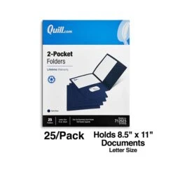 Quill Brand® 2-Pocket Folders, Dark Blue, 25/Box (712523) -Office Essentials Shop CAFE7822 FF31 4BD3 BC844103B1ECF6E7 s7