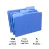 Quill Brand® File Folders, Assorted Tabs, 1/3-Cut, Legal, Blue, 100/Box (741013BE) -Office Essentials Shop D38B59D7 2B9B 4A22 AB9908AA28D1C392 s7