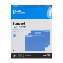 Quill Brand® File Folders, Assorted Tabs, 1/3-Cut, Letter Size, Blue, 100/Box (740913BE) -Office Essentials Shop D70A15C8 6484 4EB4 834CA1BA882E9492 s7