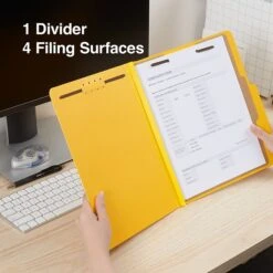 Quill Brand® 2/5-Cut Tab Pressboard Classification File Folders, 1-Partition, 4-Fasteners, Letter, Yellow, 15/Box (746038) 11 Quill Brand® 2/5-Cut Tab Pressboard Classification File Folders, 1-Partition, 4-Fasteners, Letter, Yellow, 15/Box (746038) -Office Essentials Shop D753E858 A763 438D B2D16C3E26A15570 s7