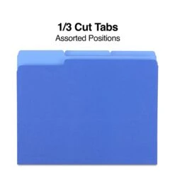 Quill Brand® File Folders, Assorted Tabs, 1/3-Cut, Letter Size, Blue, 100/Box (740913BE) -Office Essentials Shop DF90E8C3 66D3 45A9 807A75BB17ED1CFE s7