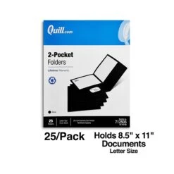 Quill Brand® 2-Pocket Folders, Black, 25/Box (712505) -Office Essentials Shop E0023EA3 1361 4099 ADA7FCABD09E5950 s7