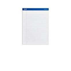 Quill Brand® Gold Signature Premium Series Legal Pad, 8-1/2" X 11", Wide Ruled, White, 50 Sheets, 12 Pads/Pack (742312)