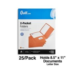 Quill Brand® 2-Pocket Folders, Orange, 25/Box (712580) -Office Essentials Shop E3307010 9F7B 4297 BC652683A889CE32 s7