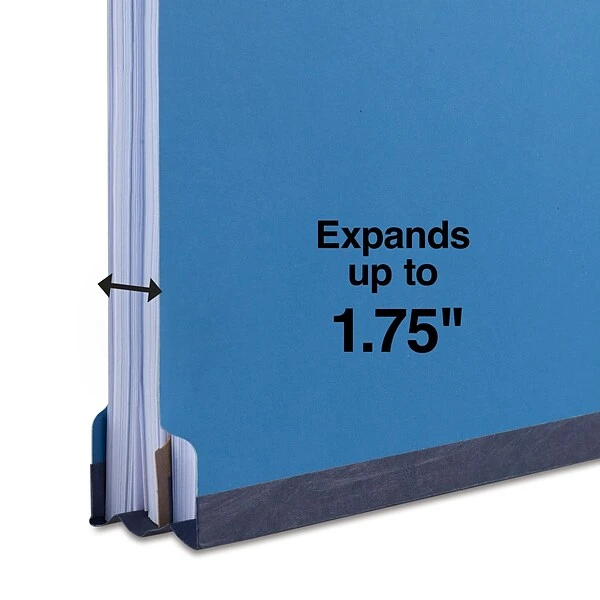 Quill Brand® End-Tab Partition Folders, 1 Partition, 4 Fasteners, Cobalt Blue, Letter, 15/Box (751026) 5 Quill Brand® End-Tab Partition Folders, 1 Partition, 4 Fasteners, Cobalt Blue, Letter, 15/Box (751026) - Image 3