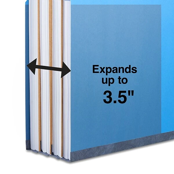 Quill Brand® 2/5-Cut Tab Pressboard Classification File Folders, 3-Partitions, 8-Fasteners, Letter, Blue, 15/Box (744026) 5 Quill Brand® 2/5-Cut Tab Pressboard Classification File Folders, 3-Partitions, 8-Fasteners, Letter, Blue, 15/Box (744026) - Image 3