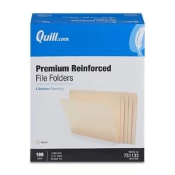 Quill Brand® Premium Reinforced File Folders, Straight Cut, Letter Size, Manila, 100/Box (751133) -Office Essentials Shop EA4B335B 2FD2 4CF6 A706501D03B3D9A1 s7