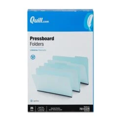 Quill Brand® Heavy-duty Pressboard File Folders, Assorted Tabs, 1/3 Cut , 2" Gusset, Legal Size, Blue, 25/Box (761522R) -Office Essentials Shop EF45C5C9 34D7 48D0 B21C2F9C28511400 s7