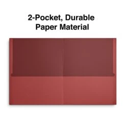 Quill Brand® 2-Pocket Folders, Red, 25/Box (712558)