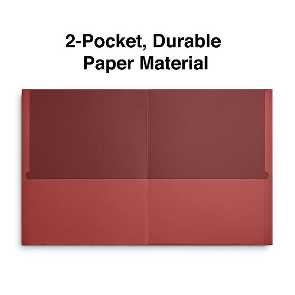 Quill Brand® 2-Pocket Folders, Red, 25/Box (712558) 3 Quill Brand® 2-Pocket Folders, Red, 25/Box (712558)