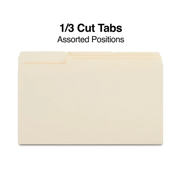 Quill Brand® File Folders, Assorted Tabs, 1/3-Cut , Legal Size, Manila, 100/Box (760137) 4 Quill Brand® File Folders, Assorted Tabs, 1/3-Cut , Legal Size, Manila, 100/Box (760137) - Image 2