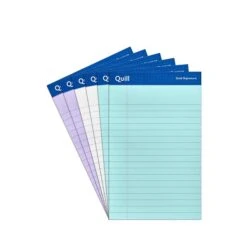 Quill Brand® Gold Signature Premium Series Ruled Legal Pad Junior Size 5x8"; Legal Ruled, Assorted Colors, 50 Sheets/Pad, 6 Pack