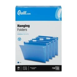 Quill Brand® Hanging File Folders, 1/5-Cut, Letter Size, Blue, 25/Box (7387QBE) -Office Essentials Shop FEFC2713 D547 4ECB AD6C68AB499362A6 s7