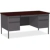 Quill Brand® 60"W Mahogany Laminate Fortress Series Desk With Double Pedestal -Office Essentials Shop m001835537 s7