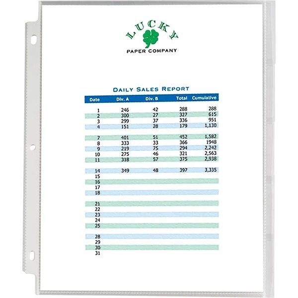 Quill Brand® Top-Loading Sheet Protectors, Heavyweight, 8-1/2" X 11", Clear, 2.8 Mil, 200/Box (35166-QCC) 3 Quill Brand® Top-Loading Sheet Protectors, Heavyweight, 8-1/2" X 11", Clear, 2.8 Mil, 200/Box (35166-QCC)