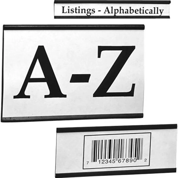 Quill Brand® 2" X 4" "C" Channel Card Holder, White/Black (LH194) 3 Quill Brand® 2" X 4" "C" Channel Card Holder, White/Black (LH194)