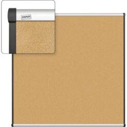 Quill Brand® Cork Bulletin Board, Aluminum Frame, 4'W X 4'H (23681-CC)