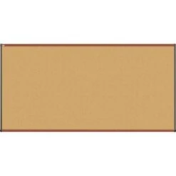 Quill Brand® Durable Cork Bulletin Board, Cherry Finish Frame, 8'W X 4'H (23688-CC)
