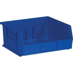 Quill Brand® 10-7/8" X 11" X 5" Plastic Stack And Hang Bins, Blue, 6/Ct (BINP1111B)