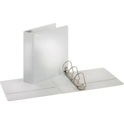 Quill Brand® Standard 3" 3 Ring View Binder With D-Rings, White (7320313)