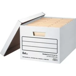 Quill Brand® Medium-Duty EZ Fold™ Storage Boxes With Lift-Off Lid, Letter/Legal, 12/Ct (30815)