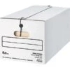 Quill Brand® 35% Recycled Corrugated File Storage Boxes, String & Button, Letter Size, White, 12/Carton (33054) -Office Essentials Shop s0817335 s7