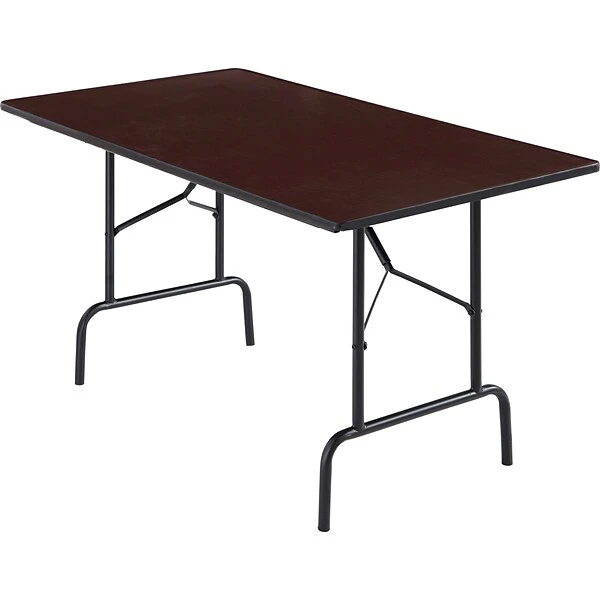 Quill Brand® Folding Table, 72"L X 30"W, Walnut (27096/51255) 3 Quill Brand® Folding Table, 72"L X 30"W, Walnut (27096/51255)