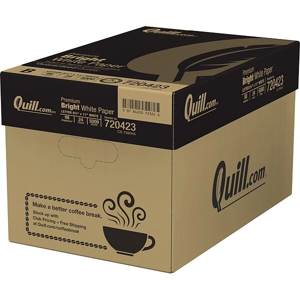 Quill Brand® 8.5" X 11" Laser & Inkjet Print Paper, 24 Lbs., 98 Brightness, 500 Sheets/Ream (720423) 3 Quill Brand® 8.5" X 11" Laser & Inkjet Print Paper, 24 Lbs., 98 Brightness, 500 Sheets/Ream (720423)