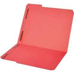 Quill Brand® 1/3-Cut Assorted 2-Fastener Folders, Letter, Red, 50/Box (7354RD) -Office Essentials Shop s1009038 s7