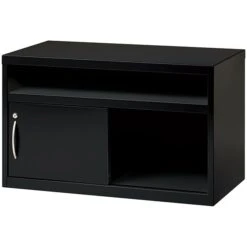 Quill Brand® Low Credenza With Sliding Door, Black, 36"W